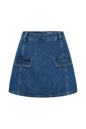 Rosalyn Mini Denim Skort - Dark Blue