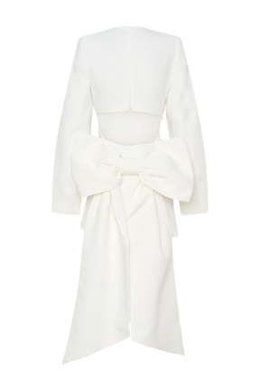 Rosanna Suiting Bow Mini Dress - Ivory