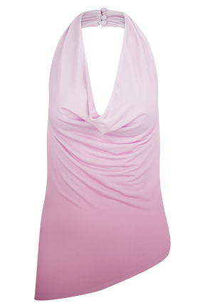 Safiya Asymmetrical Halter Top - Ombre Pink