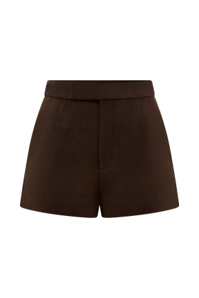 Sally Faux Suede Short - Milk Chocolate