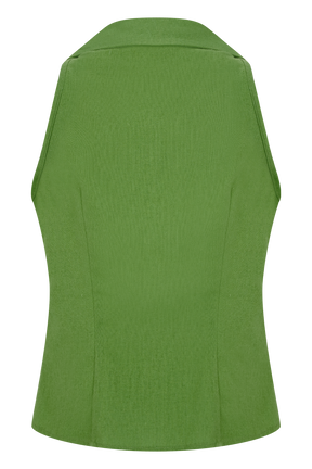 Scout Sleeveless Linen Shirt - Green