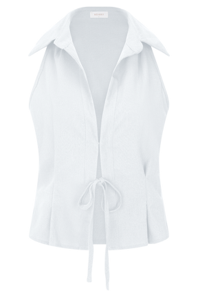 Scout Sleeveless Linen Shirt - White