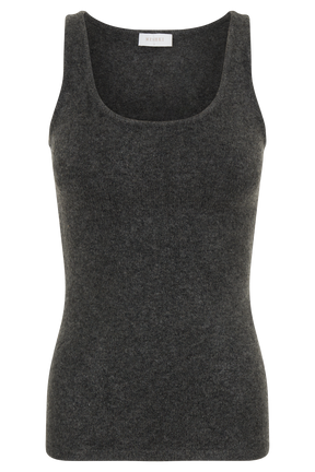 Shyann Sleeveless Longline Knit Top - Charcoal Marle