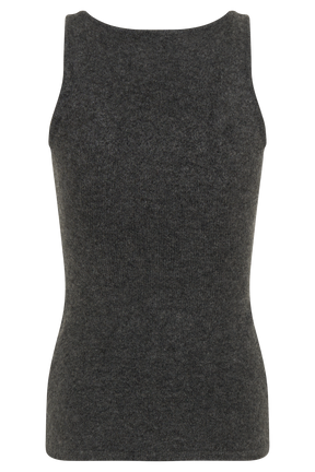 Shyann Sleeveless Longline Knit Top - Charcoal Marle