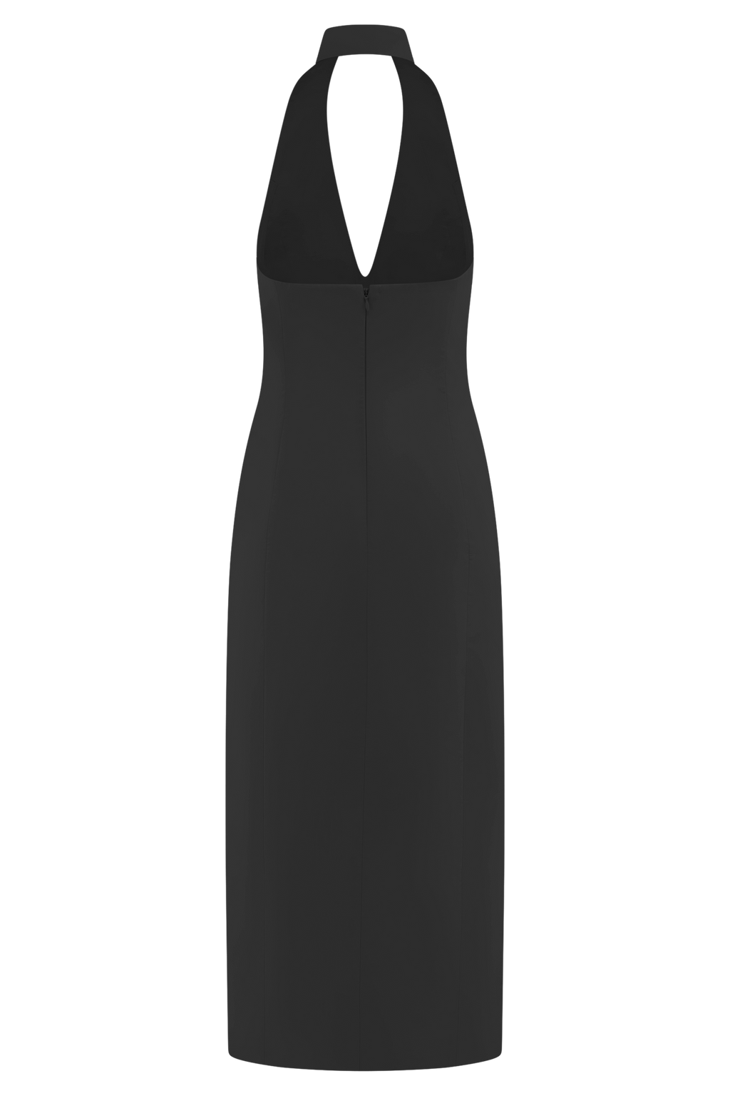 Simona Halter Neck Midi Dress - Black