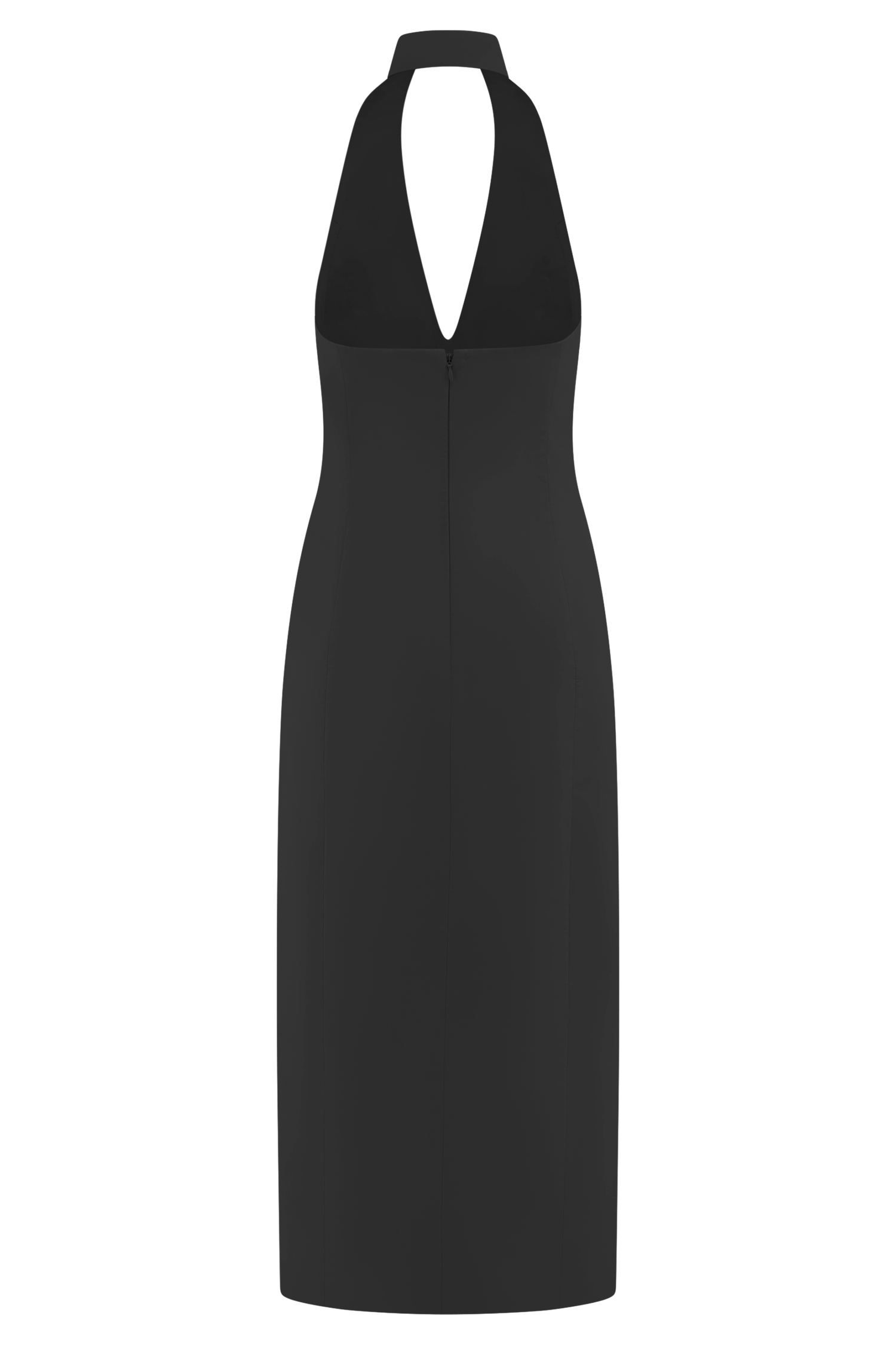 Simona Halter Neck Midi Dress - Black