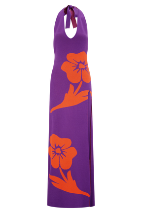 Stacy Knit Halter Maxi Dress - Purple/Red
