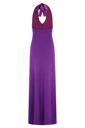 Stacy Knit Halter Maxi Dress - Purple/Red