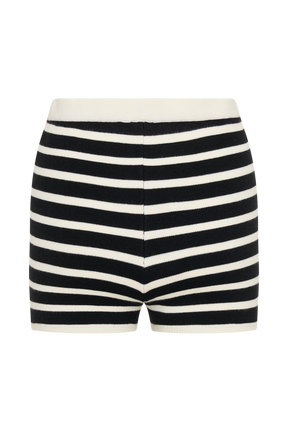 Tabitha Stripe Knit Shorts - Black/White