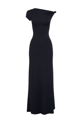 Tamsin Short Sleeve Modal Maxi Dress - Black