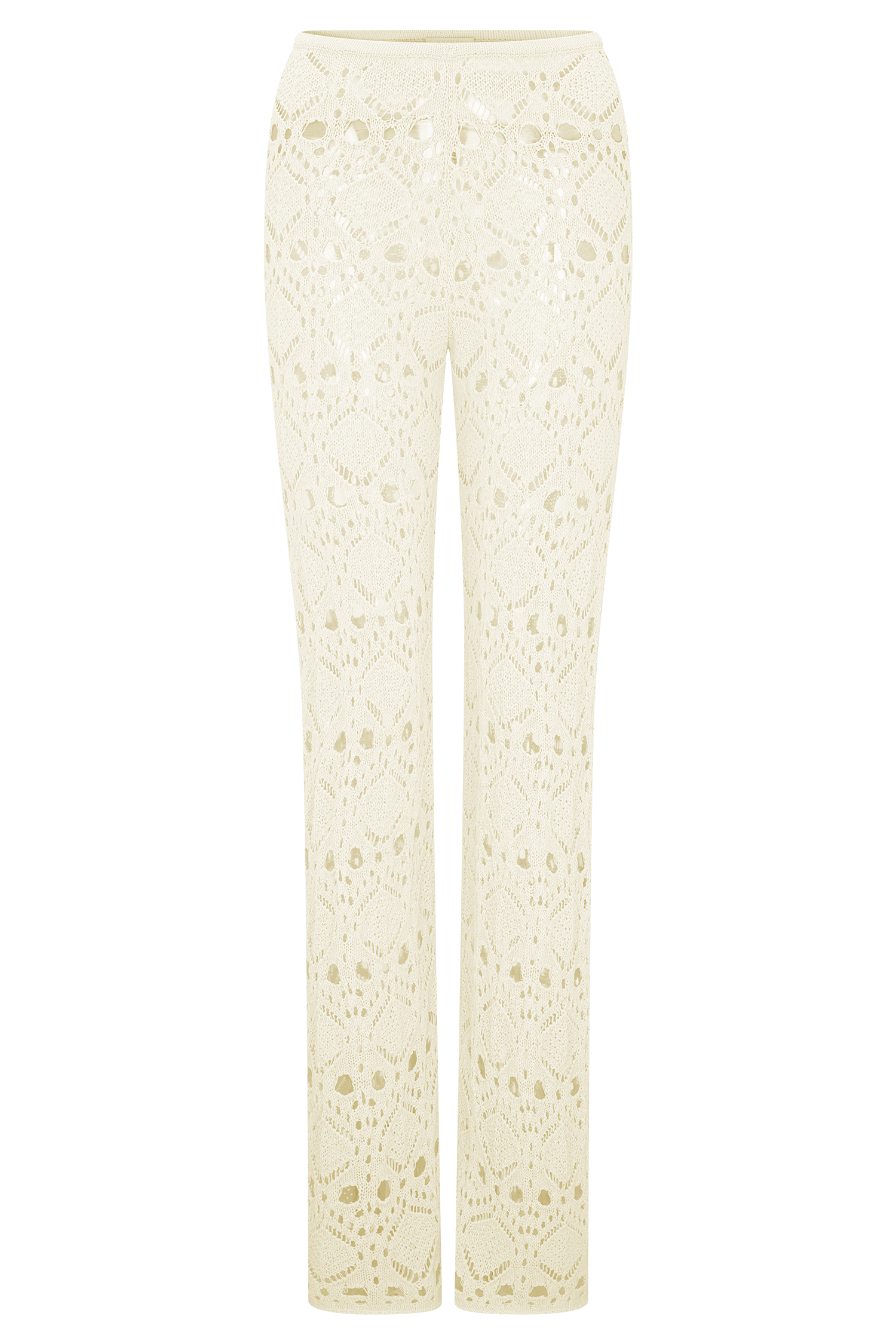 Trena Crochet Knit Pants - Ivory
