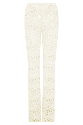 Trena Crochet Knit Pants - Ivory