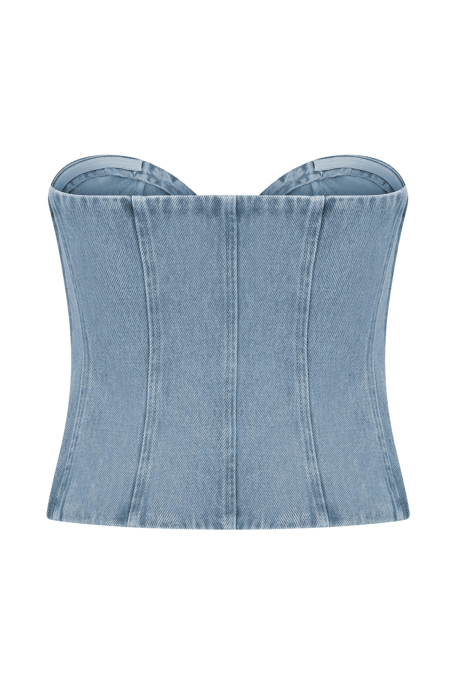 Tully Strapless Topstitch Denim Top - 80'S Blue