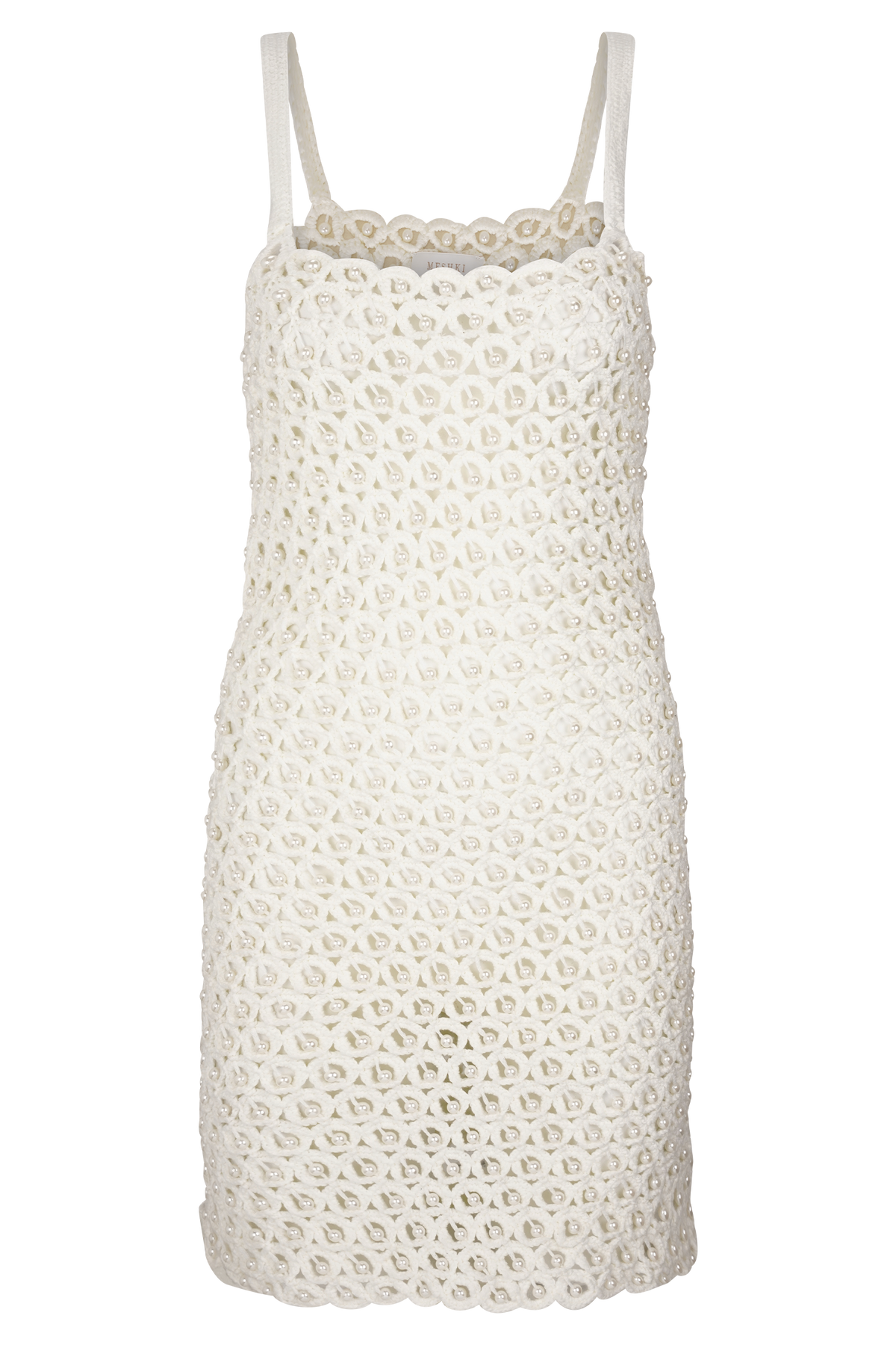 Vanessa Hand Crochet Pearl Mini Dress - Ivory