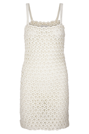 Vanessa Hand Crochet Pearl Mini Dress - Ivory