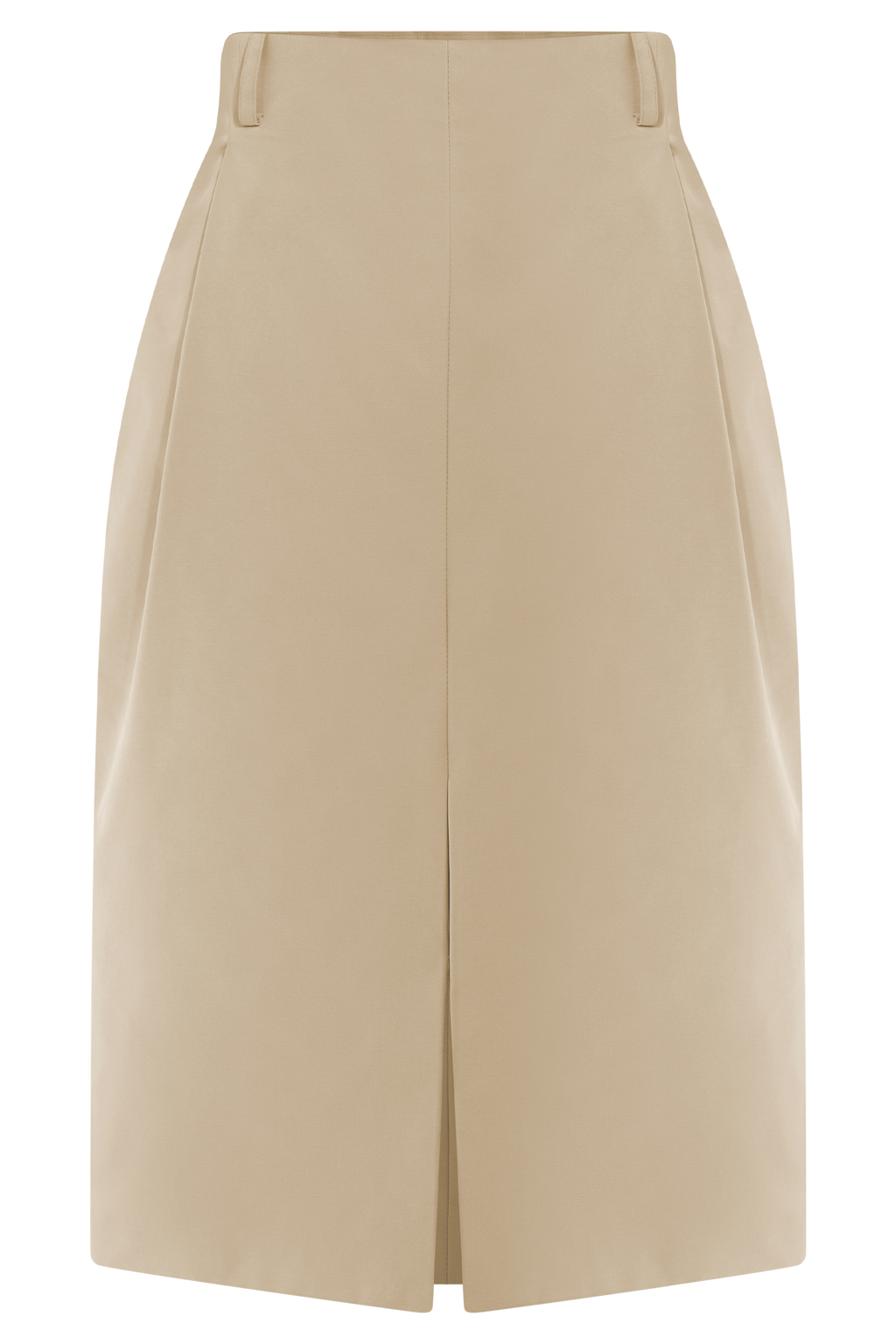 Vera Suiting Split Front Midi Skirt - Ivory Stone
