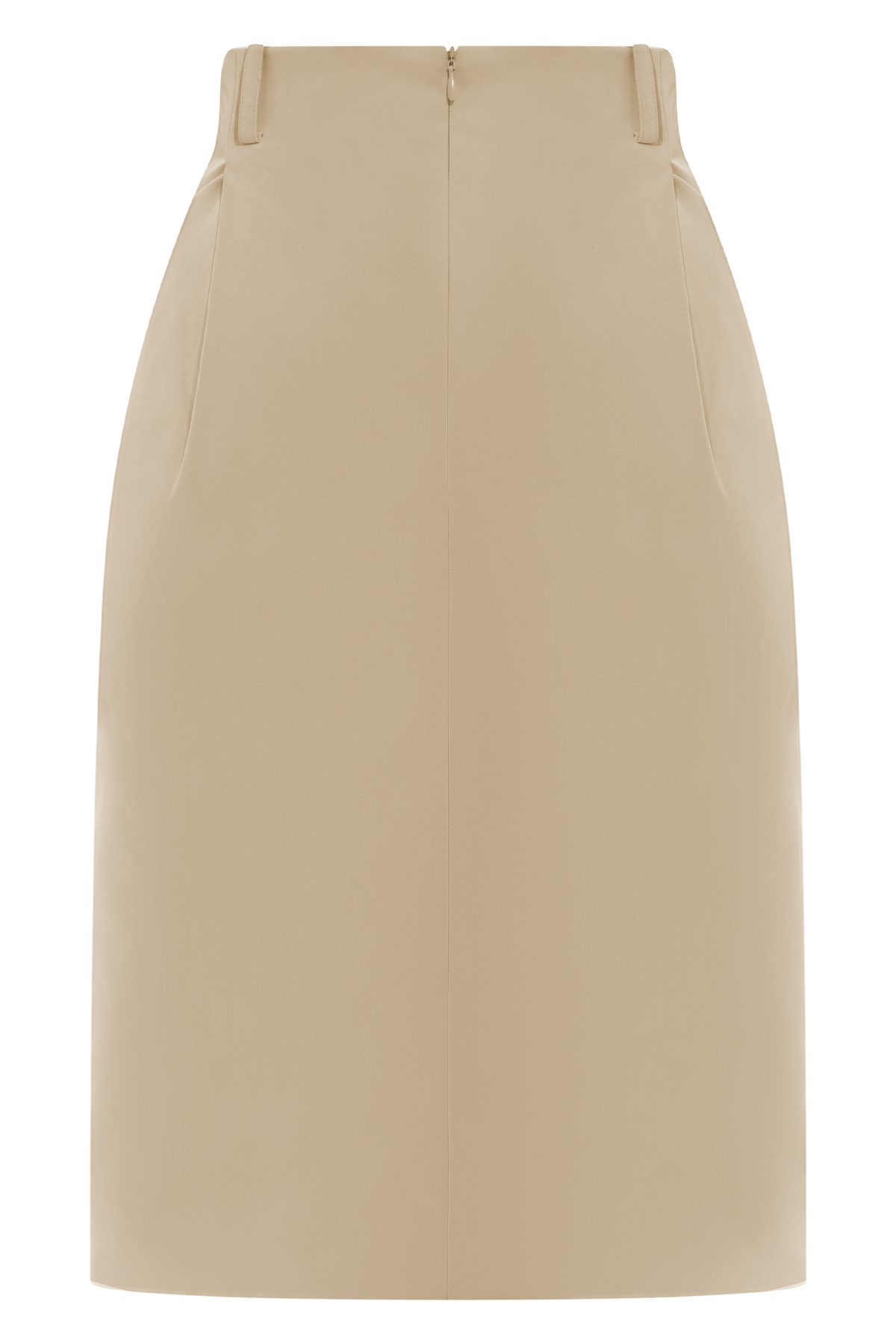Vera Suiting Split Front Midi Skirt - Ivory Stone