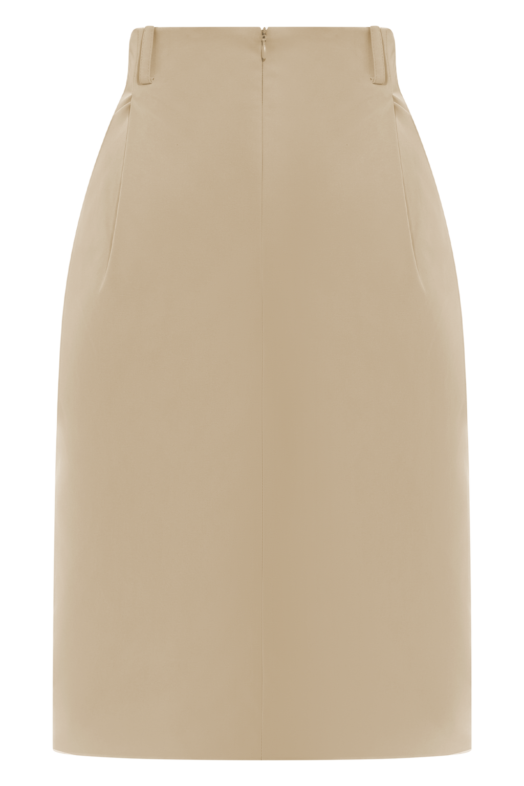 Vera Suiting Split Front Midi Skirt - Ivory Stone
