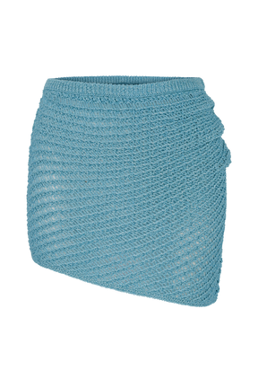 Waverley Metallic Knit Mini Skirt - Blue
