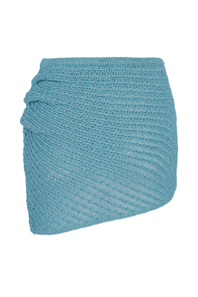 Waverley Metallic Knit Mini Skirt - Blue