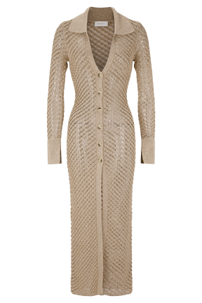 Waverley Metallic Knit Swim Cover Up - Gold