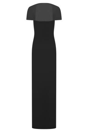 Wyatt Slinky And Mesh Maxi Dress - Black