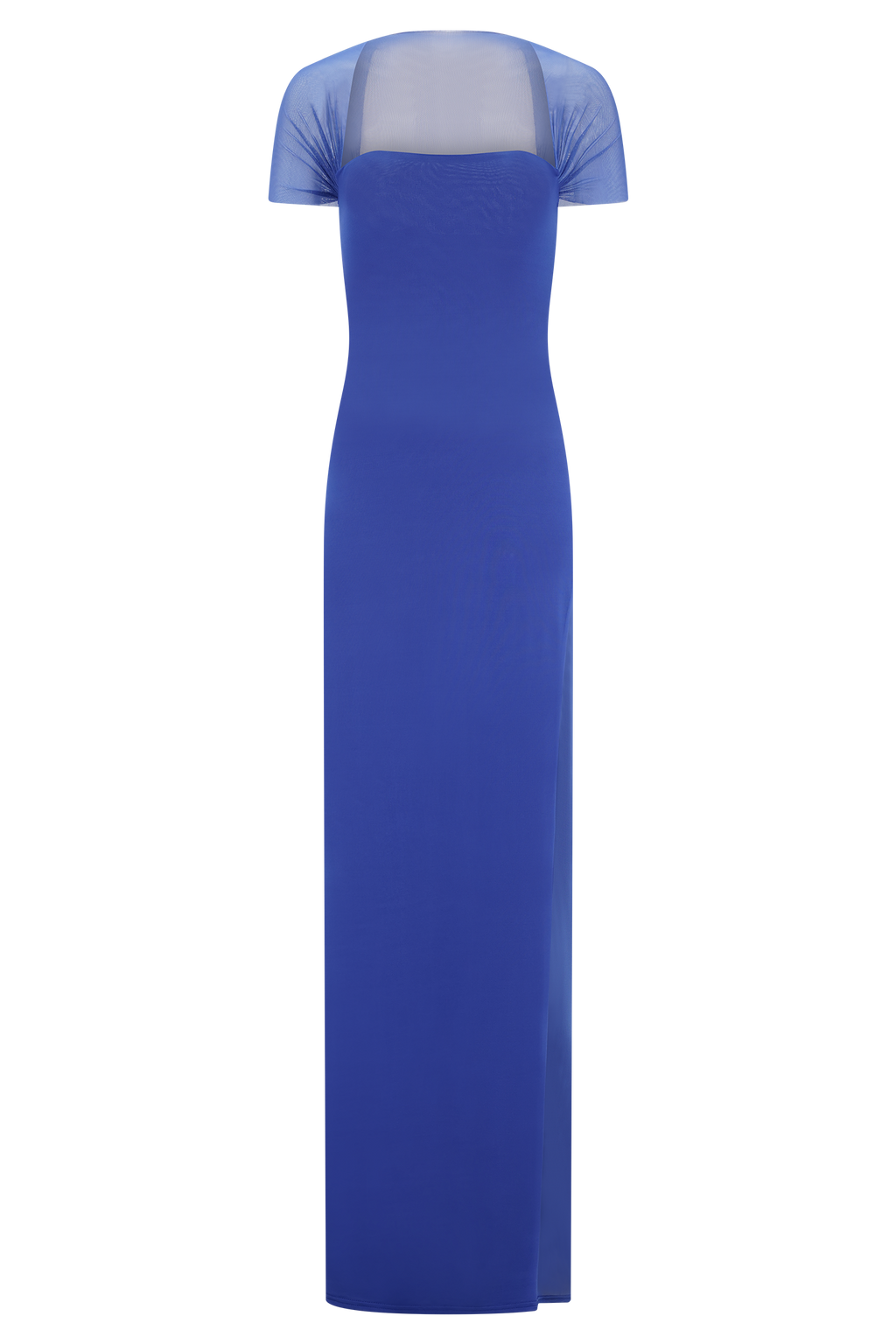 Wyatt Slinky And Mesh Maxi Dress - Cobalt Blue