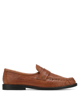 Goldie Ostrich Print Leather