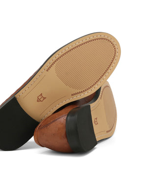 Goldie Ostrich Print Leather