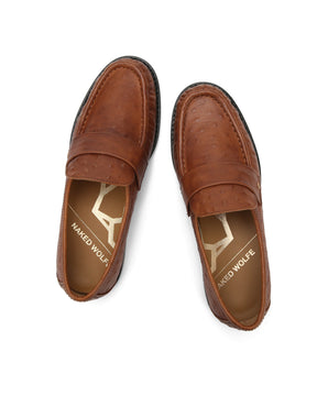 Goldie Ostrich Print Leather