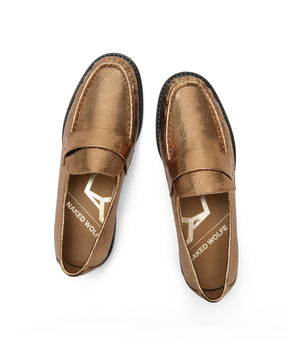 Goldie Gold Foil Leather