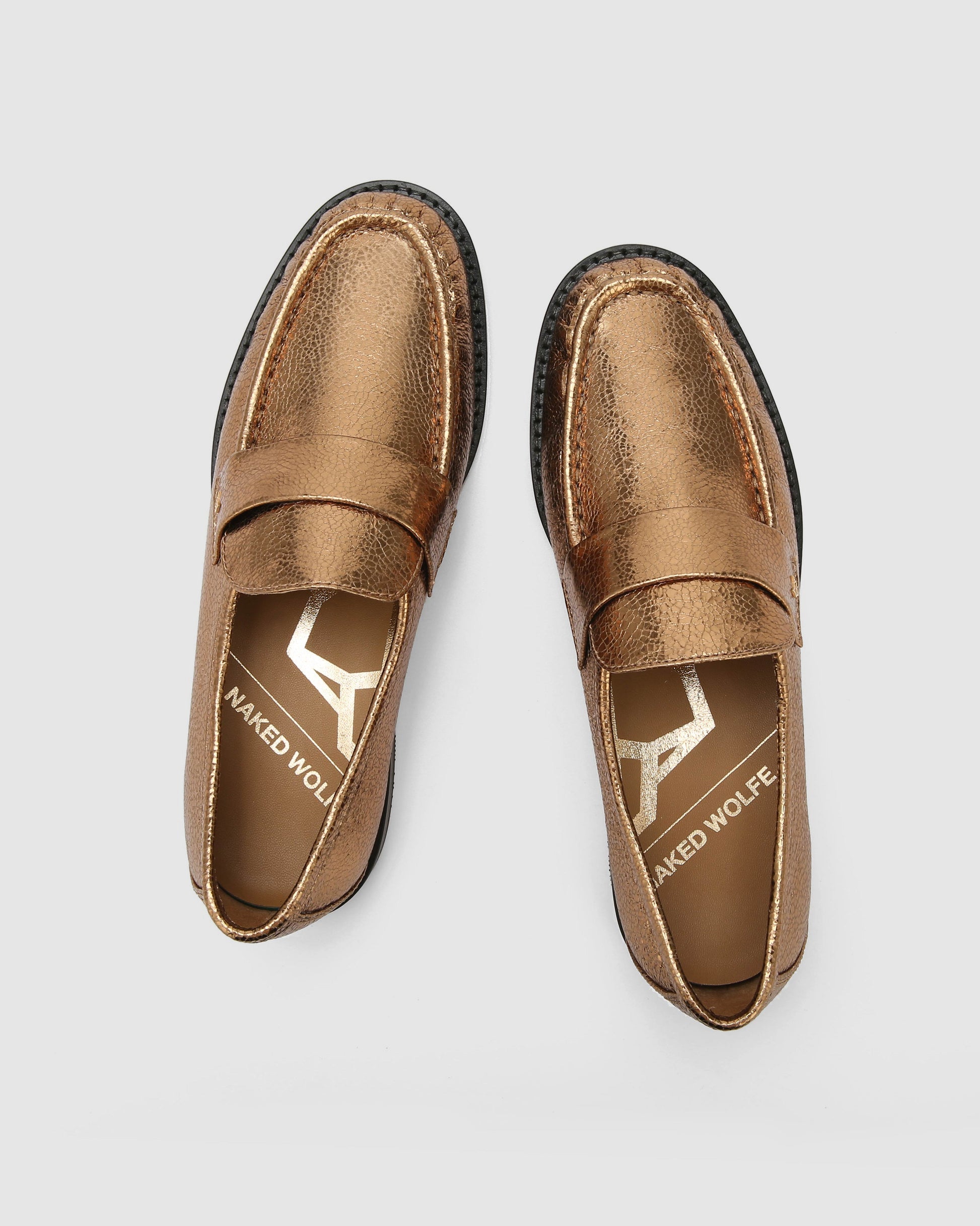 Goldie Gold Foil Leather