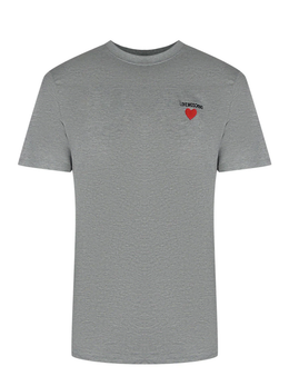 Love Moschino Small Logo Grey T-Shirt