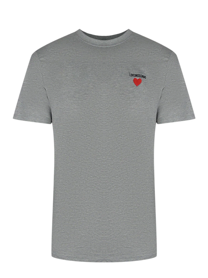 Love Moschino Small Logo Grey T-Shirt