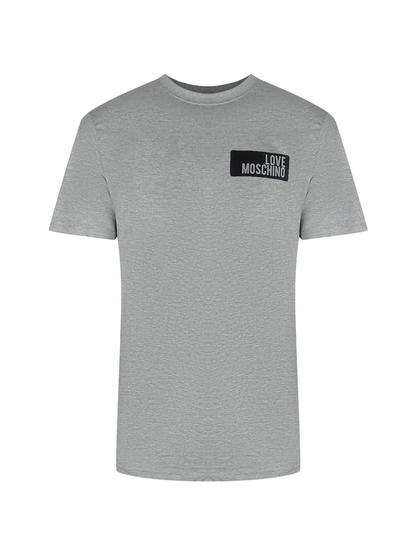 Love Moschino Block Logo Grey T-Shirt