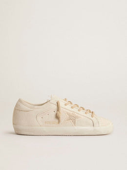 Super-Star in pearl-colored canvas with a tone-on-tone mesh effect star