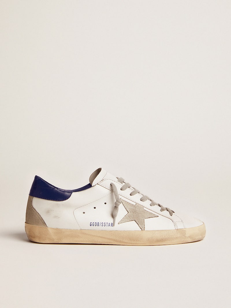 Women's Super-Star with suede star and blue heel tab