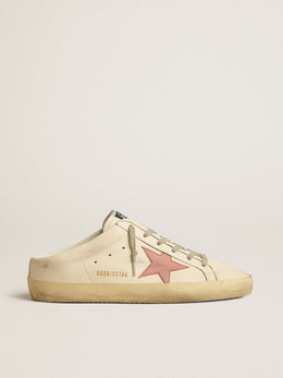 Women's Super-Star Sabots in nappa with pink leather star