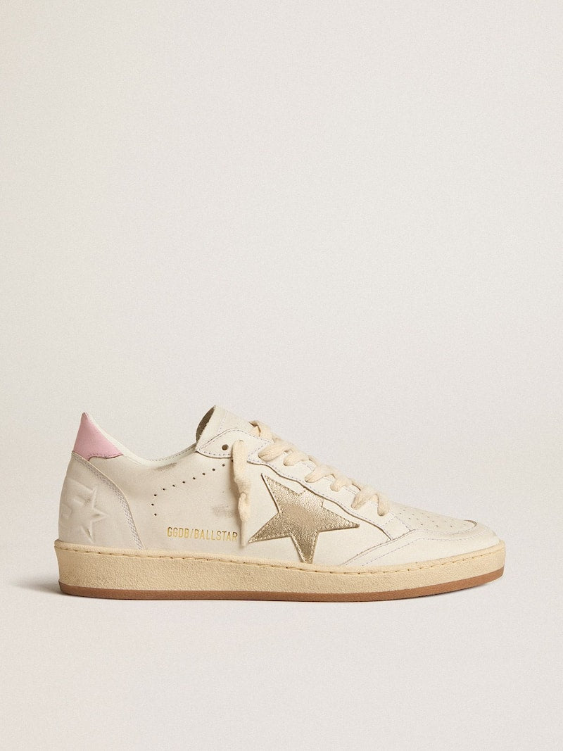 Women's Ball Star with gold foiled leather star and pink leather heel tab