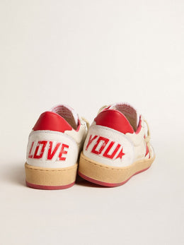 Women’s Ball Star  Wishes in white leather with a red star and heel tab