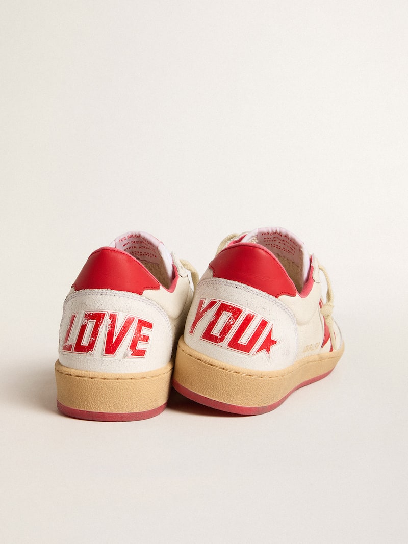 Women’s Ball Star  Wishes in white leather with a red star and heel tab