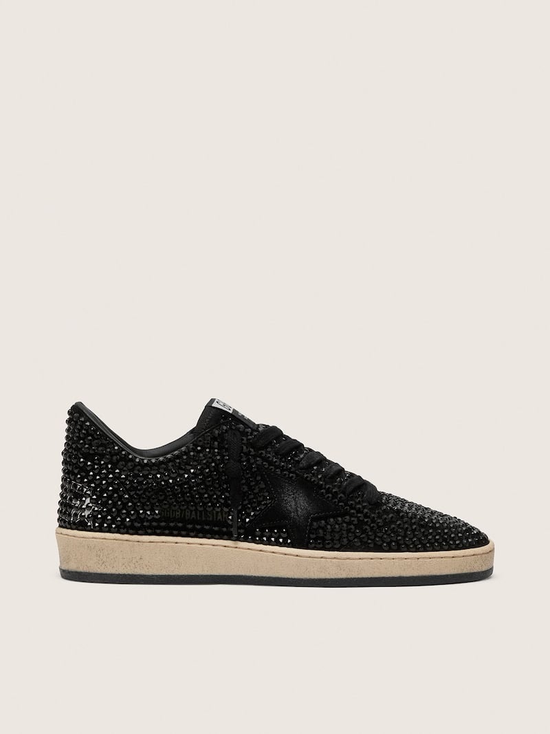 Ball Star in suede with black Swarovski crystals and black suede star