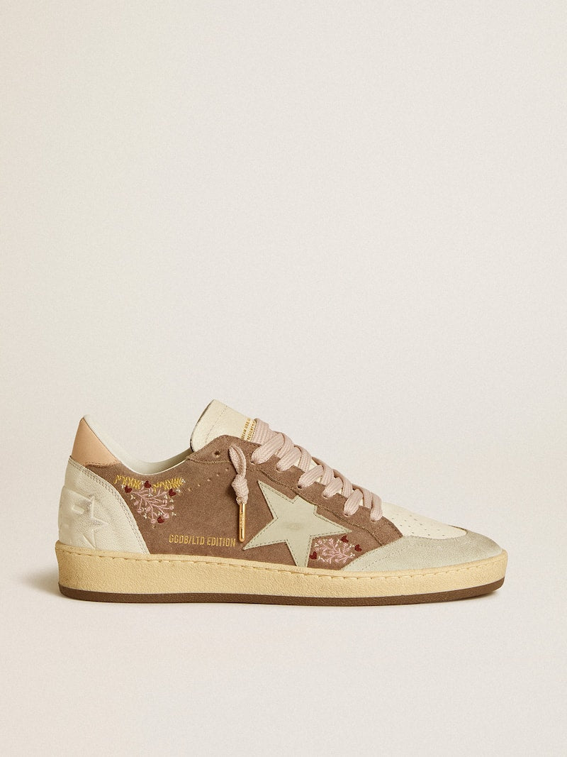 Women's Ball Star in brown suede with leather star and heel tab