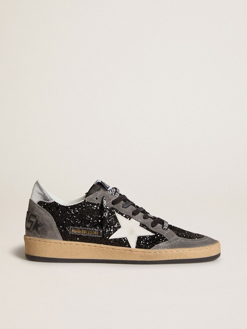 Women's Ball Star in glitter with leather star and metallic leather heel tab