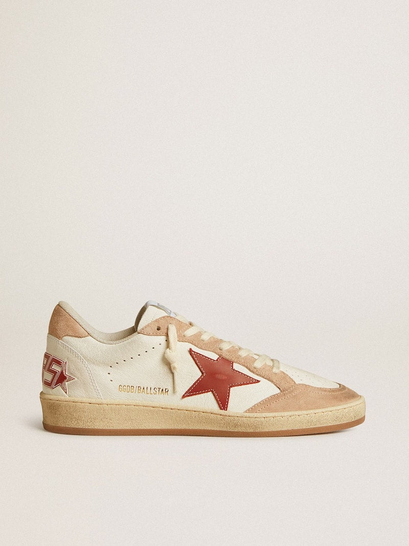 Women’s Ball Star in nappa leather with red star and pink suede inserts