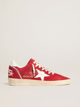 Ball Star in red suede with white leather star and heel tab