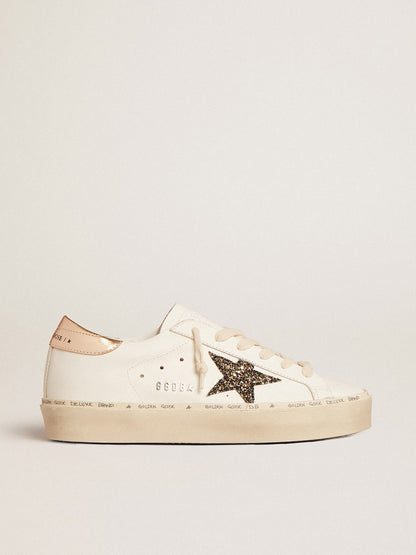 Hi Star LTD with black and gold glitter star and gold heel tab