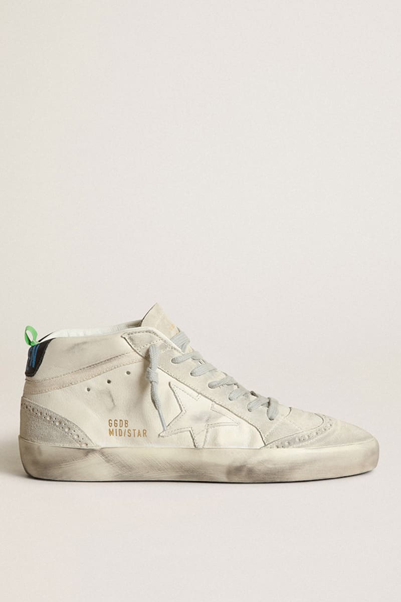 Women’s Mid-Star with white leather star and gray suede inserts