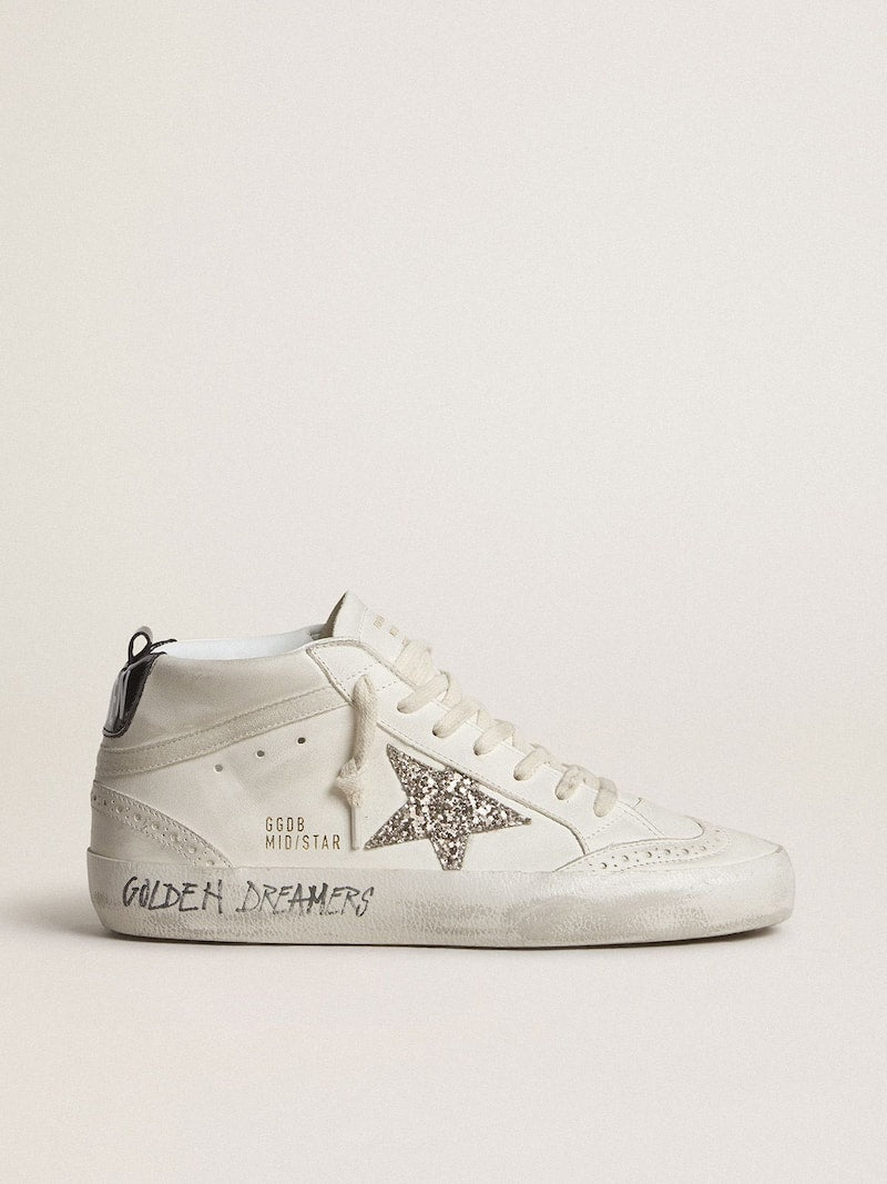 Women's Mid Star with silver glitter star and black laminated heel tab
