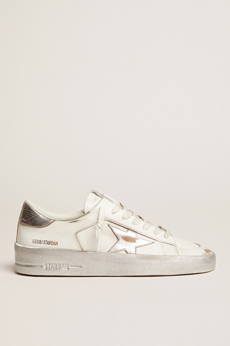 Stardan sneakers with silver metallic leather star and heel tab